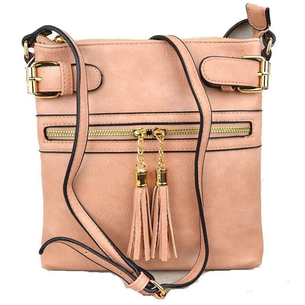 Chic Zipper Tassel Crossbody Handbag